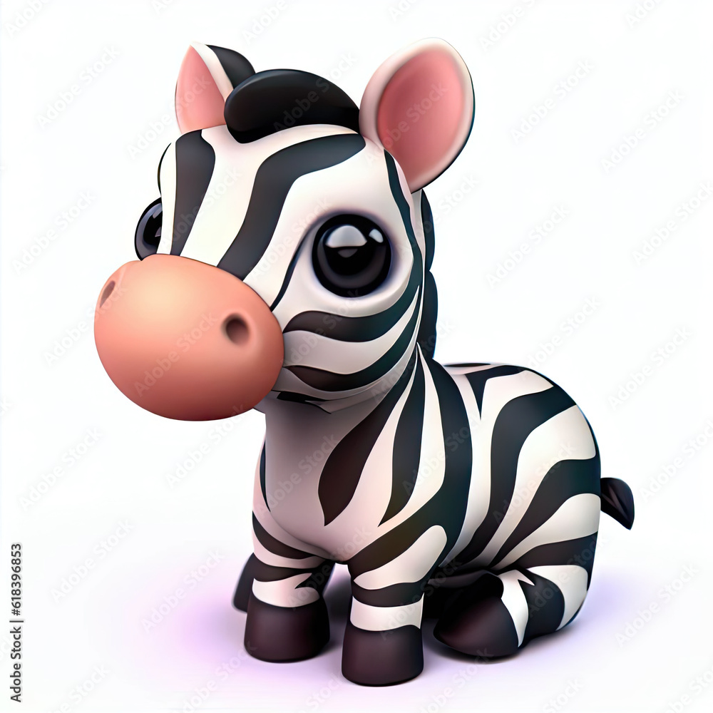 Cute horse 3D style creative AI design.