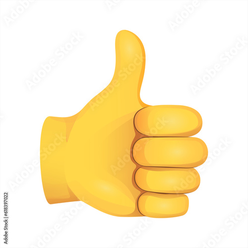 Thumbs Up Hand Emoji Icon Illustration Sign. Human Gesture Vector Symbol Emoticon Design Vector 10 eps.