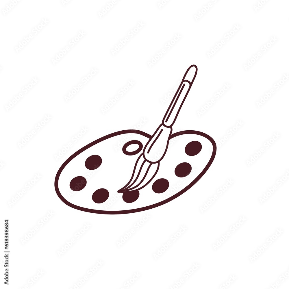 Artist palette with brush. Artist palette icon. Icon for Instagram stories, sites, other social networks. Artist palette with brush. Artist palette icon. Icon for Instagram stories, sites, other social networks.