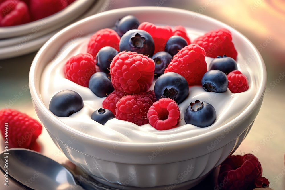 A bowl of mixed berries inside a refrigerator A bowl of mixed berries inside a refrigerator