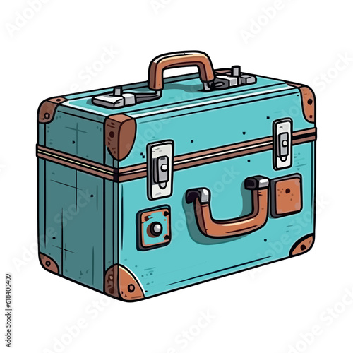Travel with style, an old leather suitcase