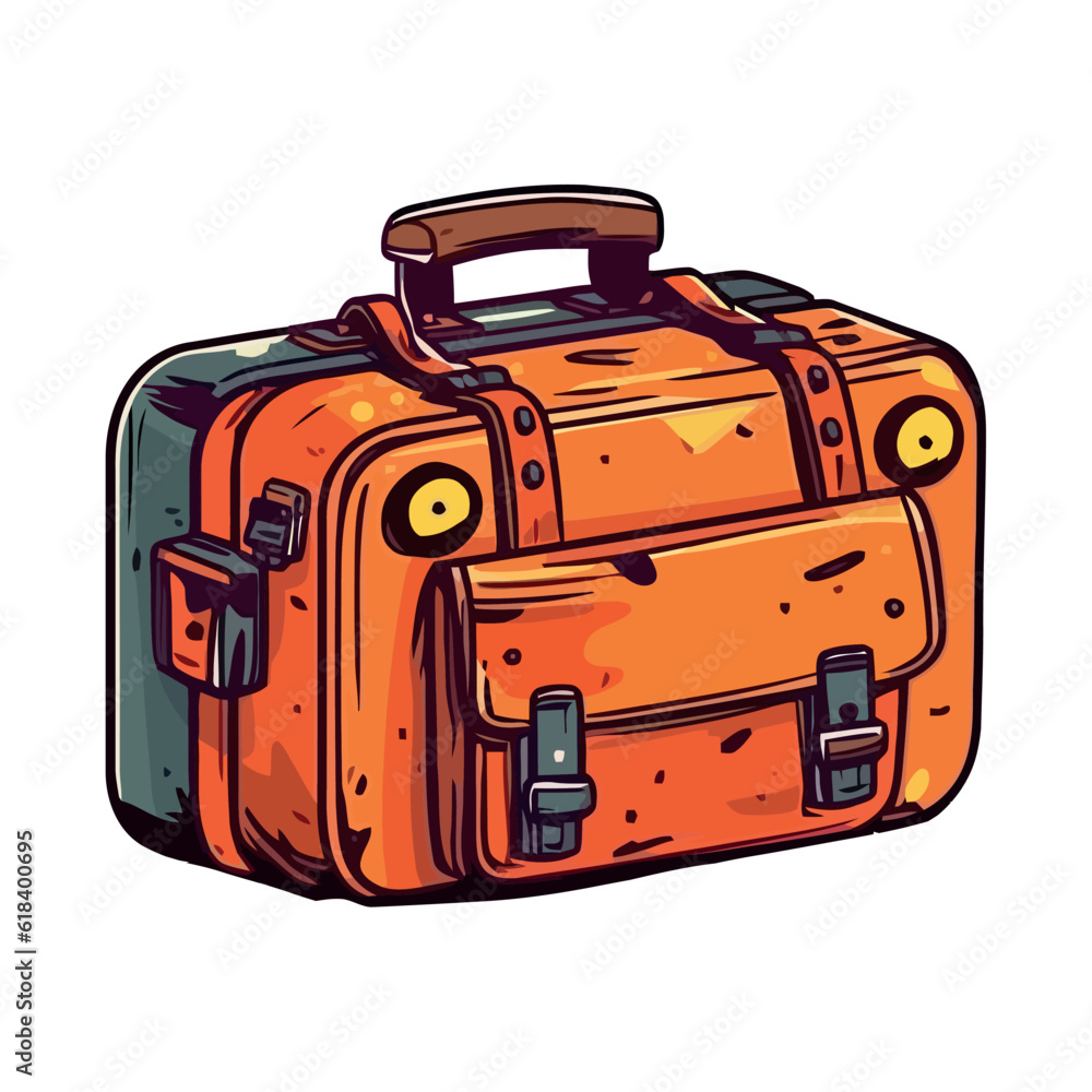 Travel adventure with luggage leather suitcase Travel adventure with luggage leather suitcase