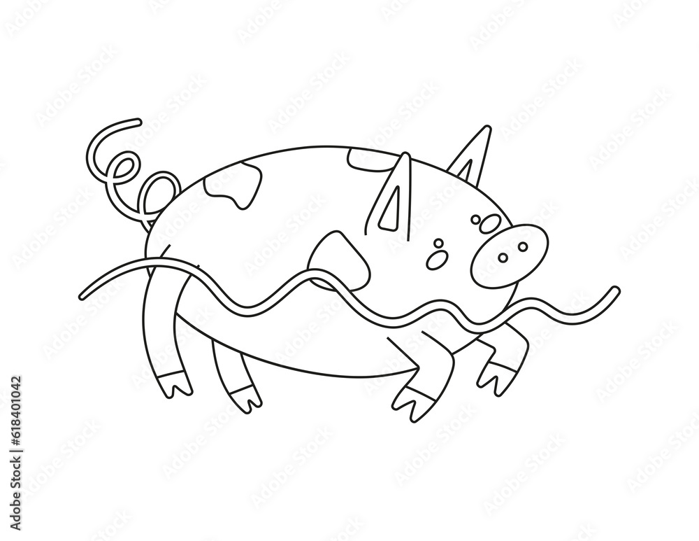 coloring page with swimming pig coloring page with swimming pig