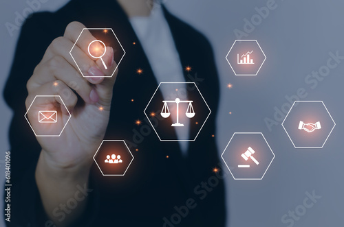 Wallpaper Mural Legal advice online, labor law concept, layer or notary working for business company. Torontodigital.ca