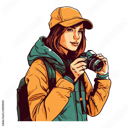 Young photographer captures with camera