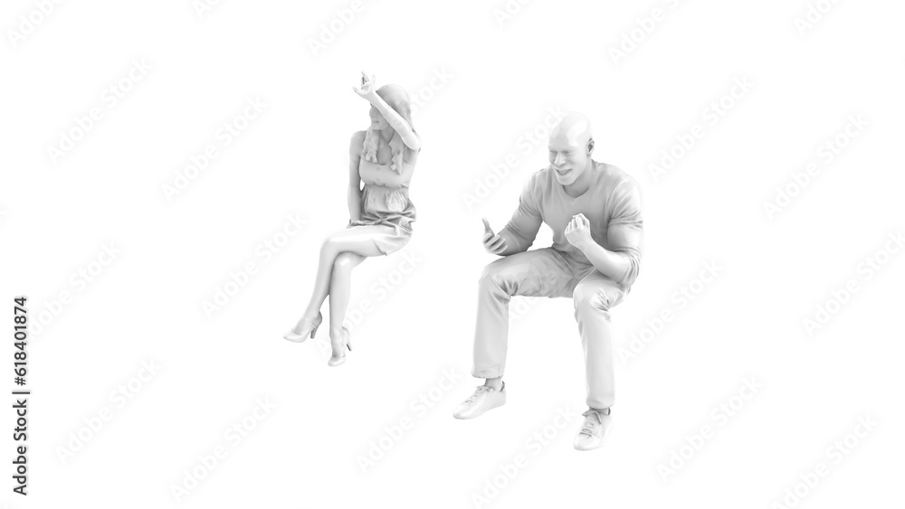 3D High Poly Humans - SET7 Monochromatic - Perspective View 1 3D High Poly Humans - SET7 Monochromatic - Perspective View 1