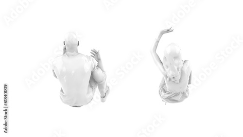 3D High Poly Humans - SET7 Monochromatic - Perspective View 5