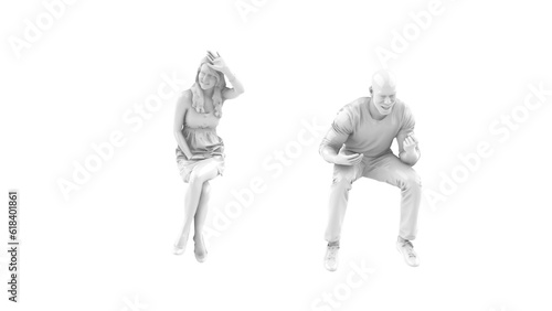 3D High Poly Humans - SET7 Monochromatic - Perspective View 2