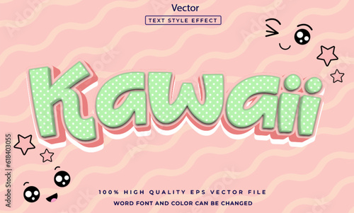 kawaii text effect editable