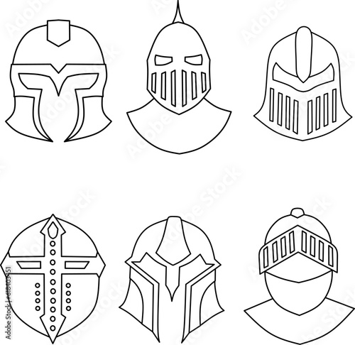 Knight masks icin line art