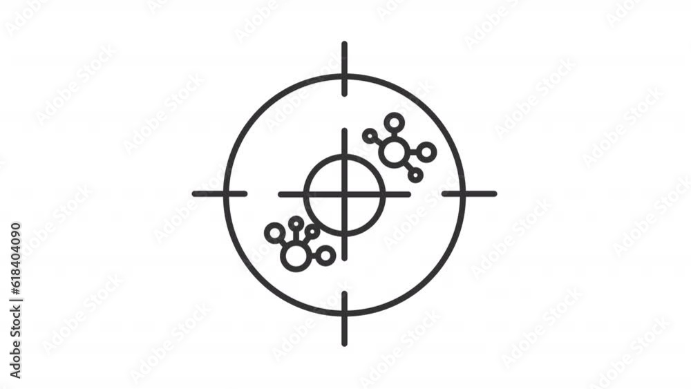 Immunotherapy icon animation. Animated line microbes under microscope. Cells and antibodies. Molecular biology. Loop HD video with alpha channel, transparent background. Outline motion graphic Immunotherapy icon animation. Animated line microbes under microscope. Cells and antibodies. Molecular biology. Loop HD video with alpha channel, transparent background. Outline motion graphic