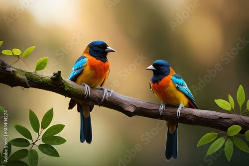 red and blue birds © SAJAWAL JUTT