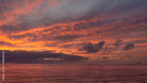 Colorful sunset above Indian Ocean