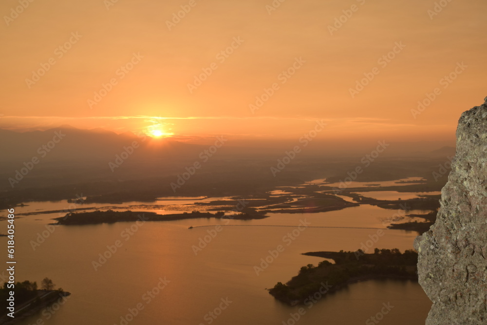 Fototapeta premium sunrise over the river