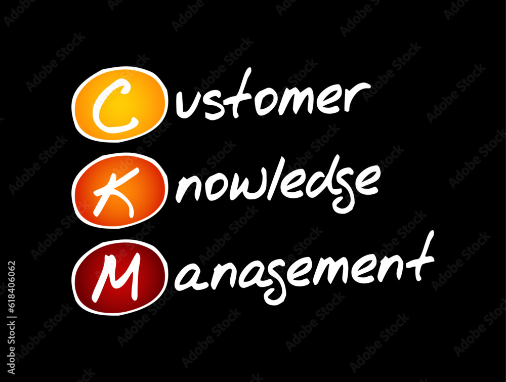 CKM Customer Knowledge Management - emerges as a crucial element for customer-oriented value creation, acronym text concept background CKM Customer Knowledge Management - emerges as a crucial element for customer-oriented value creation, acronym text concept background