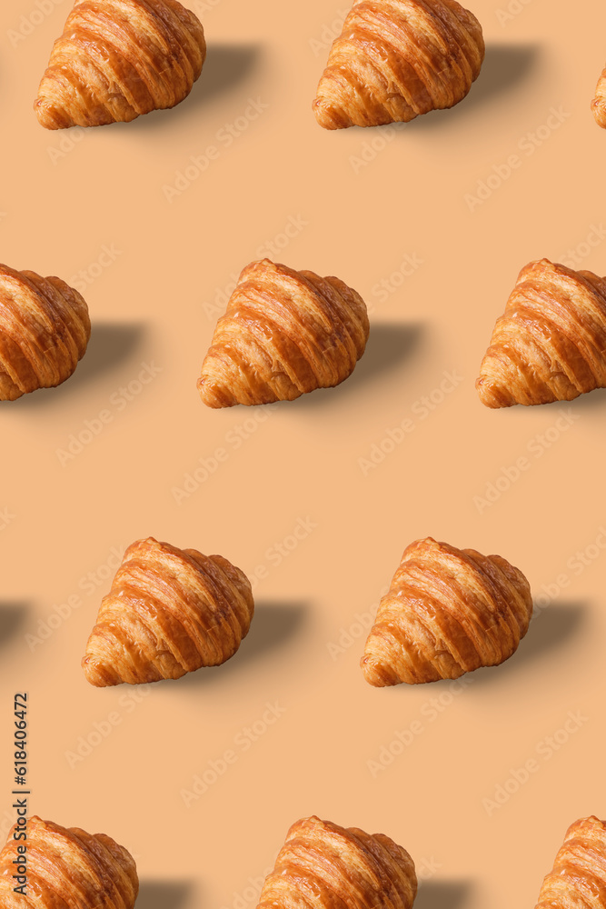 Pattern of croissant with beige color design