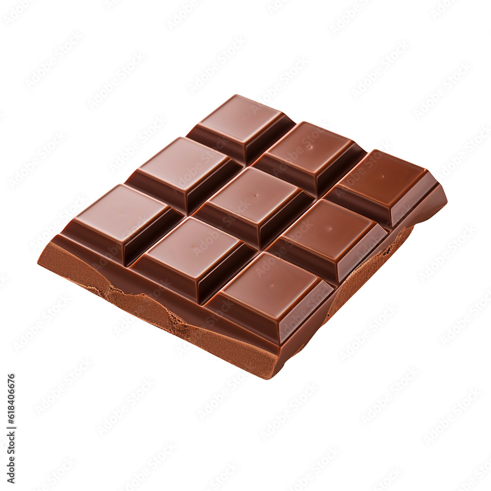 chocolate bar isolated on white created with Generative AI