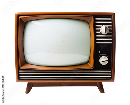 Vintage television on white background