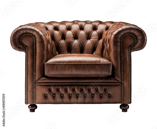 Chesterfield chair transparent isolated