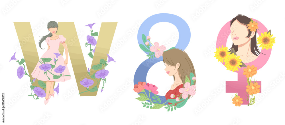 Happy International Woman's Day. Empowerment of woman Eight of March Happy International Woman's Day. Empowerment of woman Eight of March