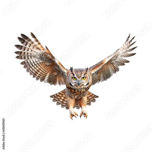 flying owl isolated