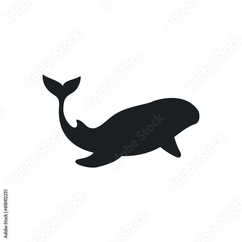 Whale icon vector. Sperm whale illustration sign. Fish symbol. Ocean logo.