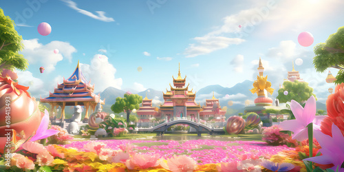 thai temple background