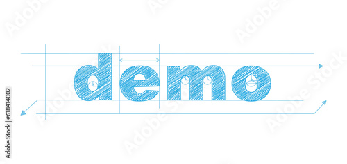 DEMO blue vector draft text banner