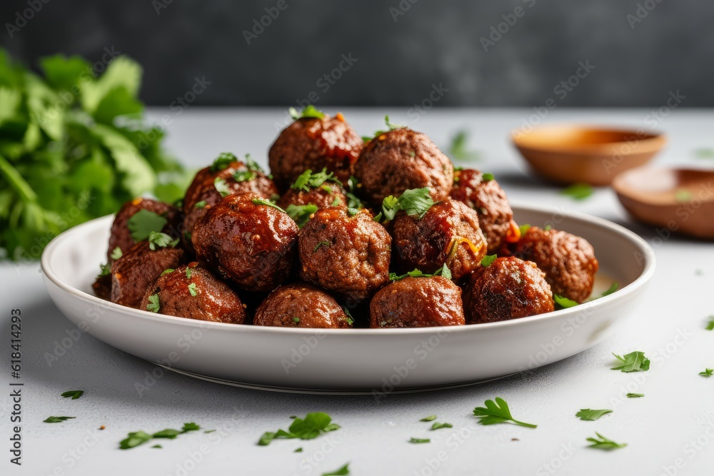 © nsit0108 - Cooked meatballs. Generate Ai © nsit0108 - Cooked meatballs. Generate Ai