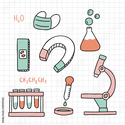 Testing equipments set for science experiments or measuring