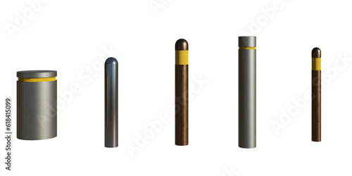 isolated various bollard model, best use for urban street design, best use for foreground render, best use for post production render. photo