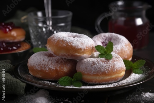 Donuts jelly dessert. Generate Ai