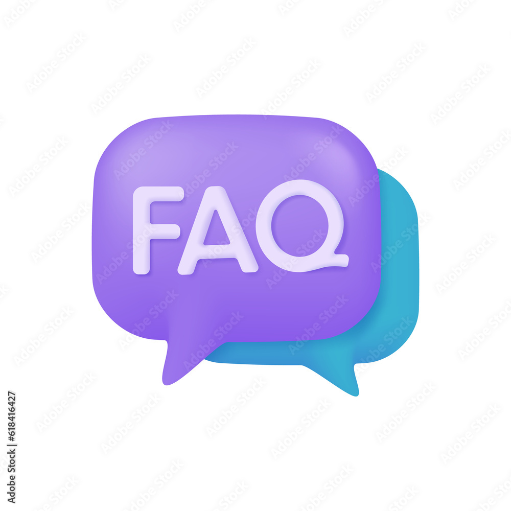 Fototapeta premium 3d text box. Speech bubble dialog dialogue. questions and answers