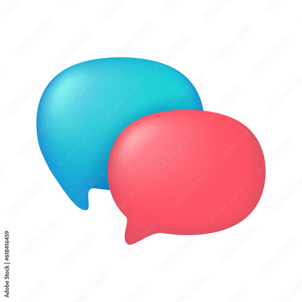 3D text box. Speech bubble dialogue comic style. 3D text box. Speech bubble dialogue comic style.