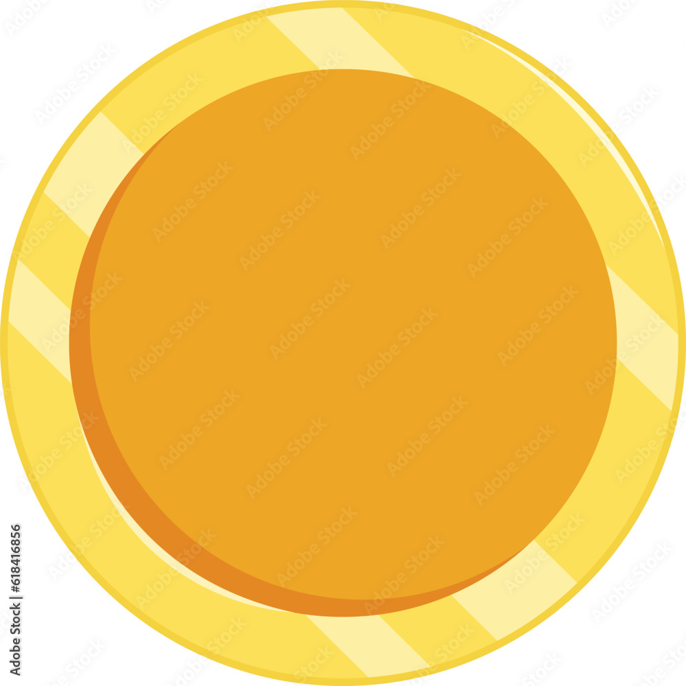 Isolated empty golden coin Isolated empty golden coin