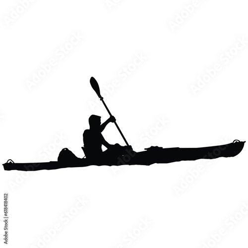 kayaking on a white background