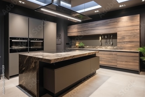 Luxury kitchen interior design. Generate Ai