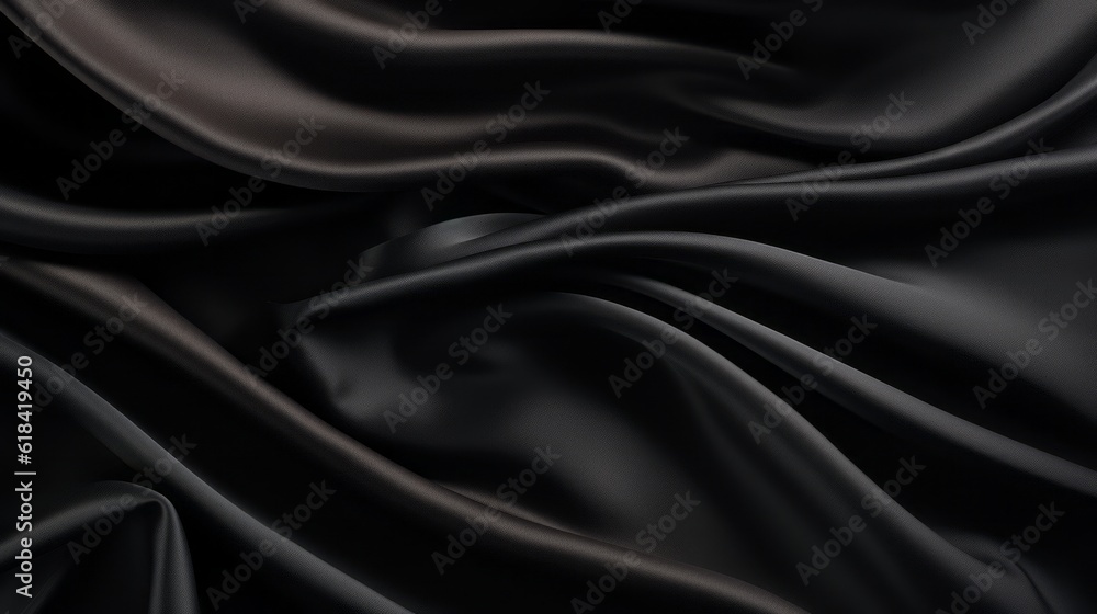 Fototapeta premium Silk Unfurled, Abstract Background with Luxurious Wavy Folds of Satin Velvet Material, generative ai.