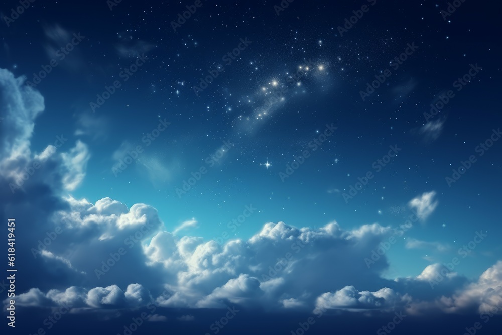 Night sky clouds. Generate Ai