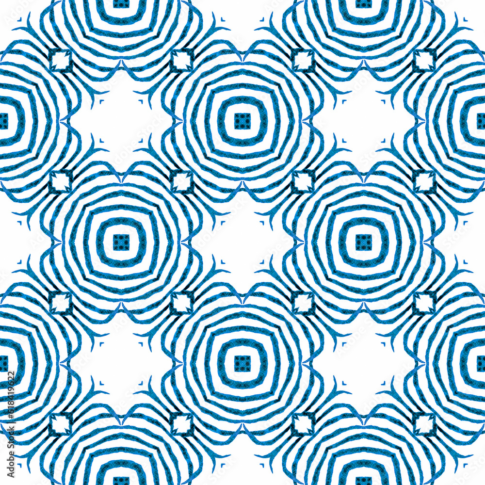 Mosaic seamless pattern. Blue pretty boho chic Mosaic seamless pattern. Blue pretty boho chic