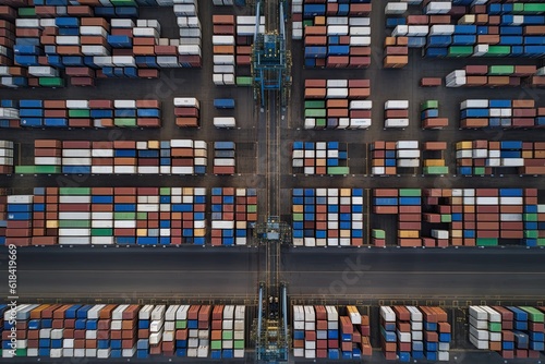 Logistics and cargo port in operation. AI generative