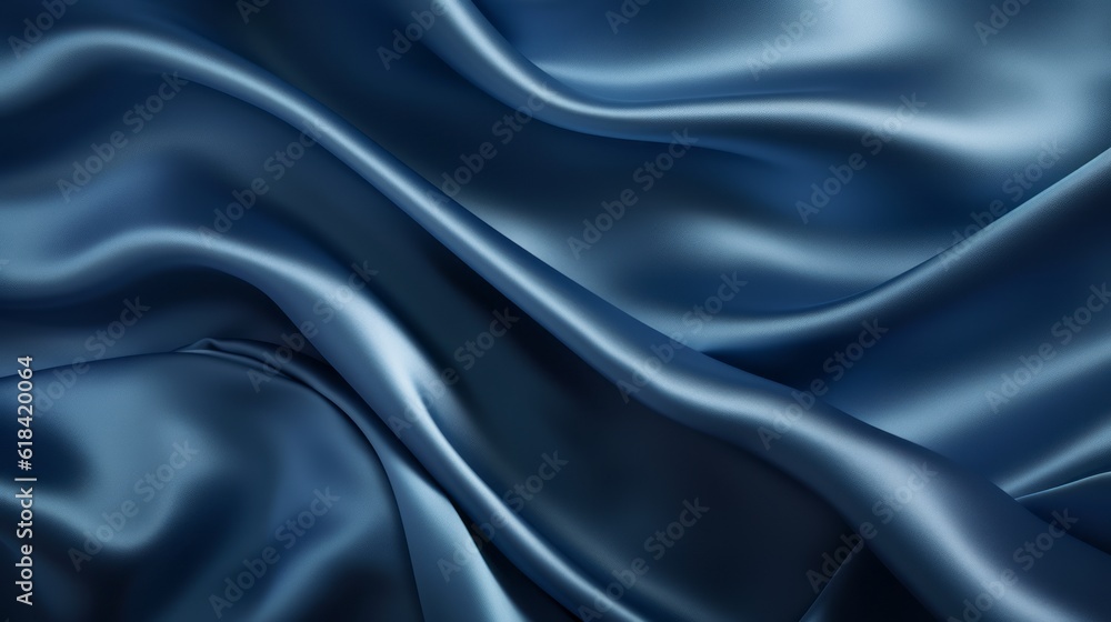 Fototapeta premium Silk Unfurled, Abstract Background with Luxurious Wavy Folds of Satin Velvet Material, generative ai.
