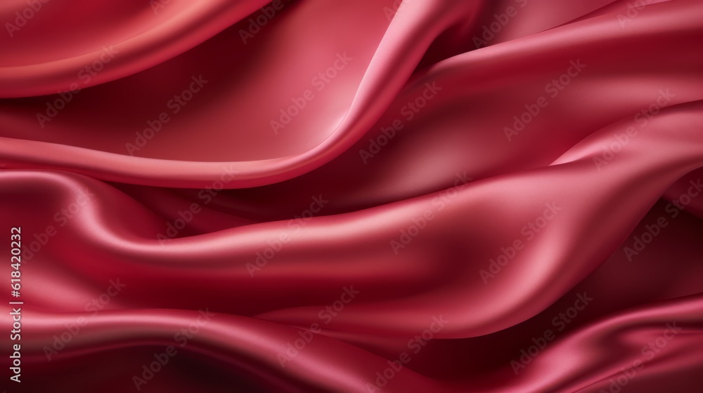 Fototapeta premium Silk Unfurled, Abstract Background with Luxurious Wavy Folds of Satin Velvet Material, generative ai.