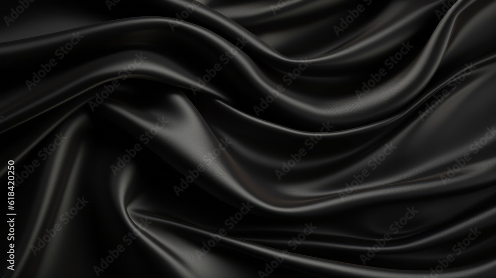 Fototapeta premium Silk Unfurled, Abstract Background with Luxurious Wavy Folds of Satin Velvet Material, generative ai.