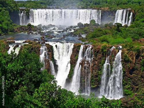 the Iguazu waterfalls. Argentina  Brazil  South America