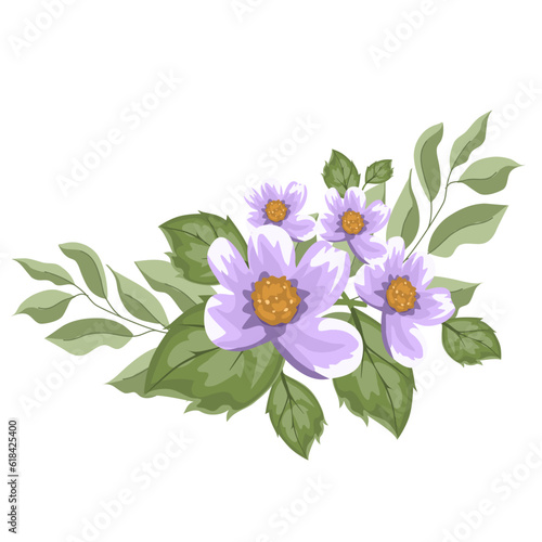 flower violet vector for decoration , wedding card , illustration