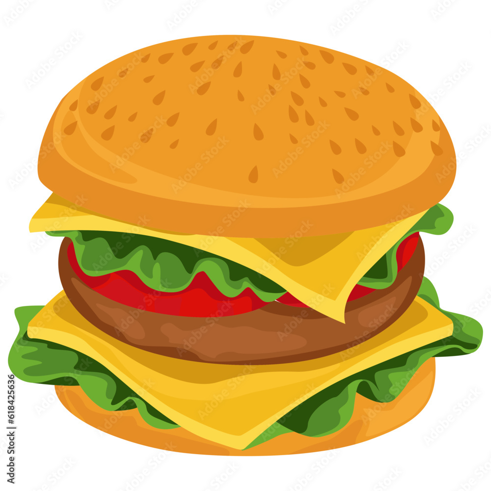 Fast Food Hamburger Illustration Fast Food Hamburger Illustration