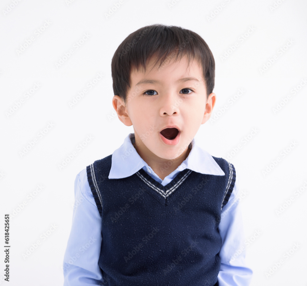 closeup handsome asian boy face on white background closeup handsome asian boy face on white background