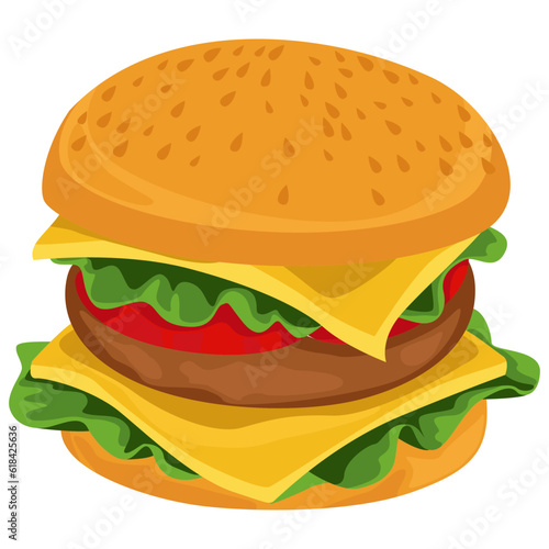 Fast Food Hamburger Illustration