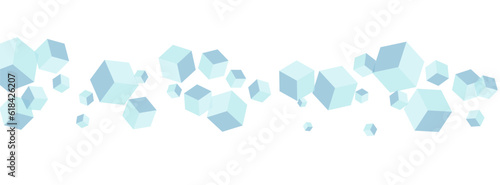 Sky Blue Square Background White Vector. Box Science Card. Blue-gray Cube Light Texture. Modern Design. Gray Perspective Geometric.